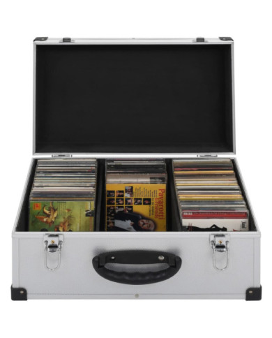 Étui de CD pour 60 CD Aluminium ABS Argenté | Mobilier & Déco