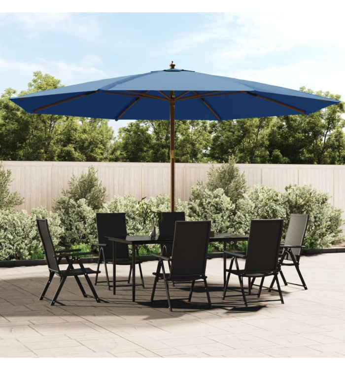 Parasol de jardin avec mât en bois bleu azuré 400x273 cm | Mobilier & Déco