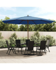 Parasol de jardin avec mât en bois bleu azuré 400x273 cm | Mobilier & Déco