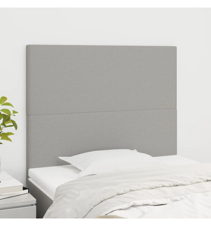 Têtes de lit 2 pcs Gris clair 100x5x78/88 cm Tissu | Mobilier & Déco