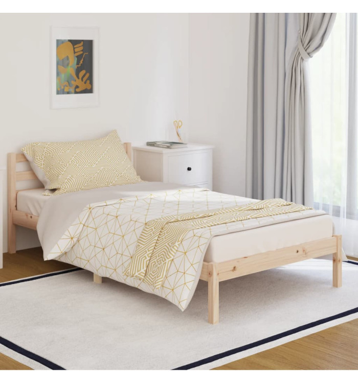 Cadre de lit sans matelas bois massif de pin 100x200 cm | Mobilier & Déco