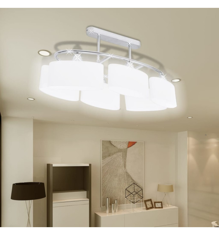 Plafonnier avec abat-jours en verre ellipsoïde 2 pcs E14 | Mobilier & Déco