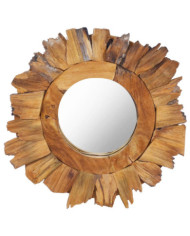 Miroir mural 40 cm Teck Rond | Mobilier & Déco