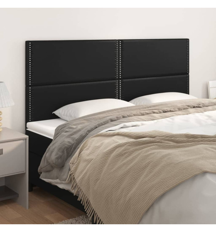 Têtes de lit 4 pcs Noir 80x5x78/88 cm Similicuir | Mobilier & Déco
