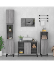 Ensemble de meubles de salle de bain 3 pcs Sonoma gris | Mobilier & Déco