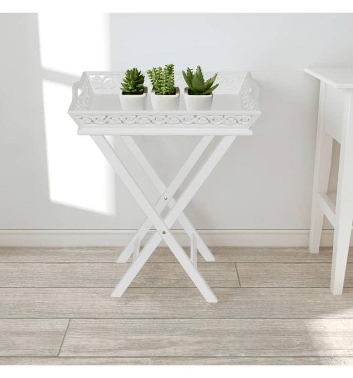 Table d'appoint avec plateau Blanc | Mobilier & Déco