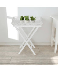 Table d'appoint avec plateau Blanc | Mobilier & Déco