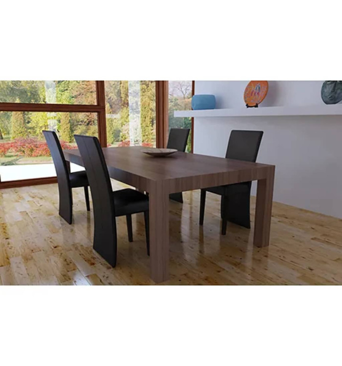 Chaises à manger lot de 4 marron foncé similicuir | Mobilier & Déco