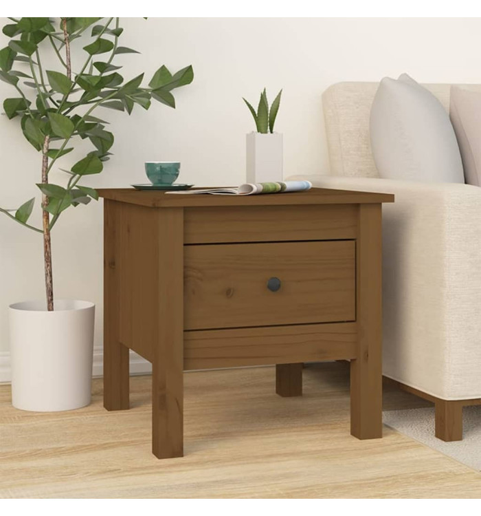 Table d'appoint Marron miel 40x40x39 cm Bois massif de pin | Mobilier & Déco