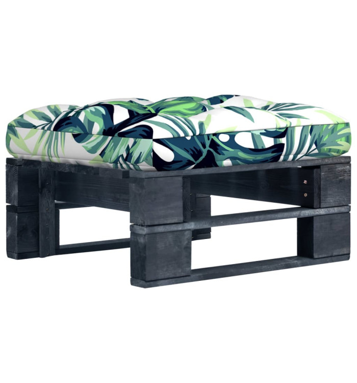 Pouf palette de jardin noir bois de pin imprégné | Mobilier & Déco