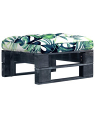 Pouf palette de jardin noir bois de pin imprégné | Mobilier & Déco