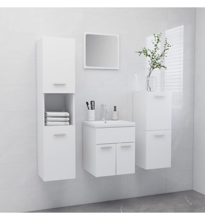 Ensemble de meubles de salle de bain Blanc Aggloméré | Mobilier & Déco
