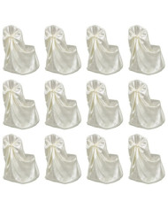 Housses de chaise pour banquet de mariage 12 pcs Crème | Mobilier & Déco