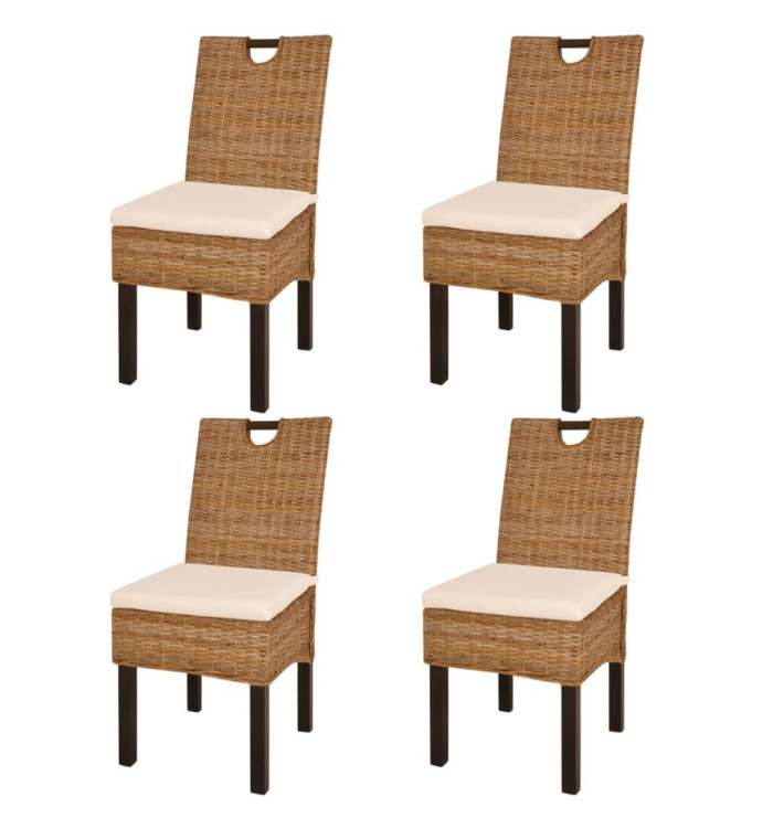 Chaises à manger lot de 4 rotin Kubu bois de manguier | Mobilier & Déco