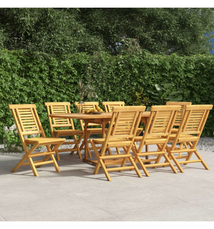 Chaises de jardin pliantes lot de 8 47x63x90cm bois massif teck | Mobilier & Déco