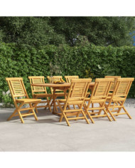 Chaises de jardin pliantes lot de 8 47x63x90cm bois massif teck | Mobilier & Déco