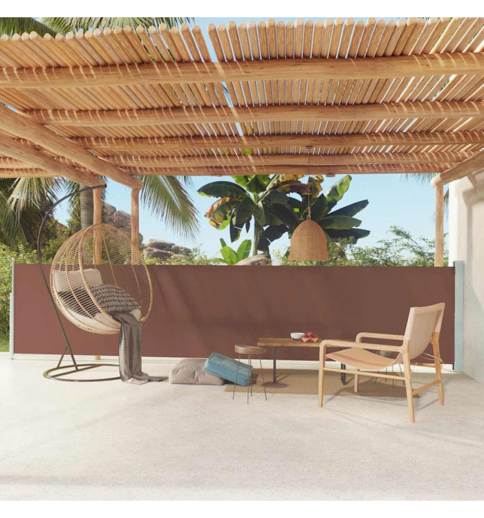 Auvent latéral rétractable de patio 117x600 cm Marron | Mobilier & Déco