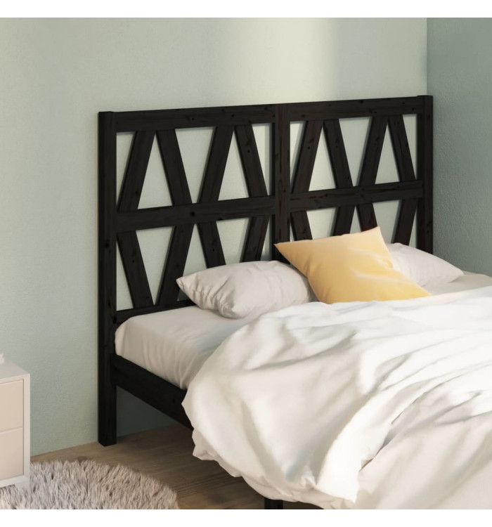 Tête de lit Noir 146x4x100 cm Bois massif de pin | Mobilier & Déco