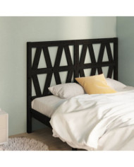 Tête de lit Noir 146x4x100 cm Bois massif de pin | Mobilier & Déco