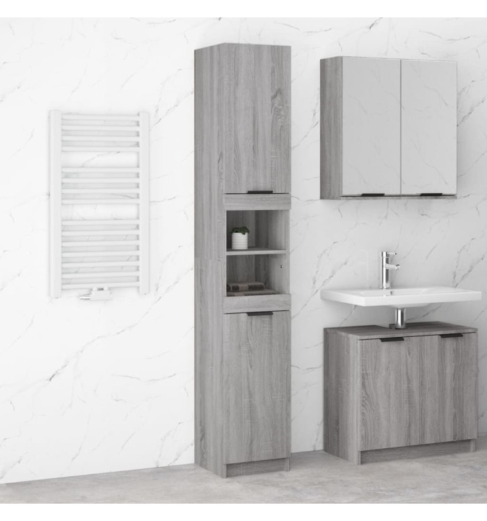Armoire de bain Sonoma gris 32x34x188,5 cm Bois d'ingénierie | Mobilier & Déco