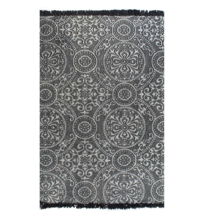 Tapis Kilim Coton 120 x 180 cm avec motif Gris | Mobilier & Déco