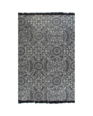 Tapis Kilim Coton 120 x 180 cm avec motif Gris | Mobilier & Déco