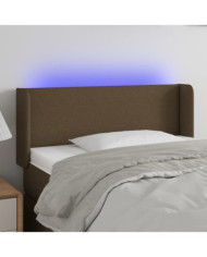 Tête de lit à LED Marron foncé 103x16x78/88 cm Tissu | Mobilier & Déco