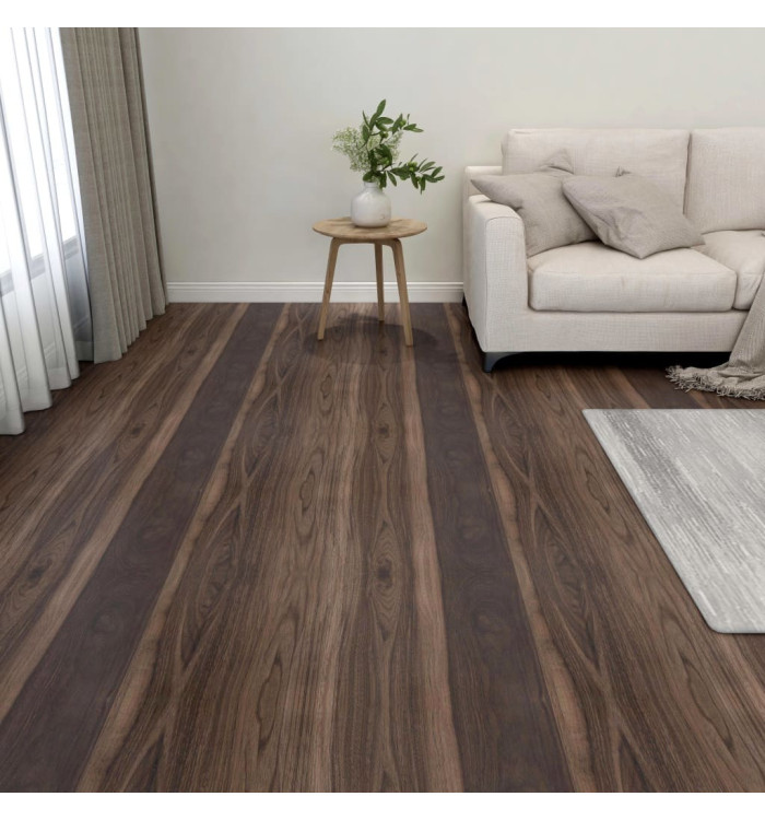 Dalles de plancher autoadhésives 55pcs PVC 5,11 m² marron foncé | Mobilier & Déco