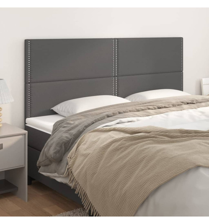 Têtes de lit 4 pcs Gris 100x5x78/88 cm Similicuir | Mobilier & Déco