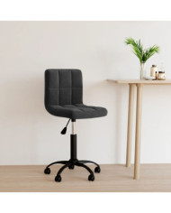 Chaise pivotante de bureau Noir Velours | Mobilier & Déco