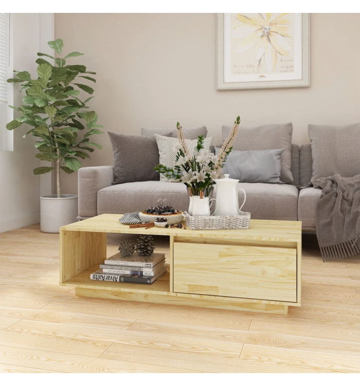 Table basse 110x50x33,5 cm bois de pin massif | Mobilier & Déco