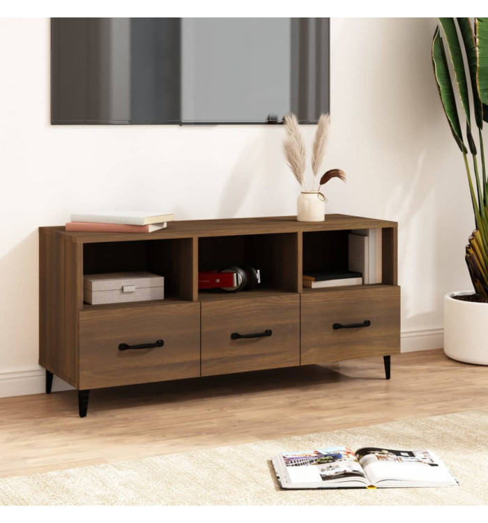 Meuble TV Chêne marron 102x35x50 cm Bois d'ingénierie | Mobilier & Déco