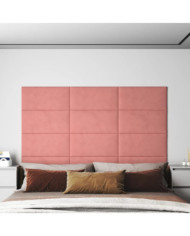 Panneaux muraux 12 pcs Rose 60x30 cm Velours 2,16 m² | Mobilier & Déco