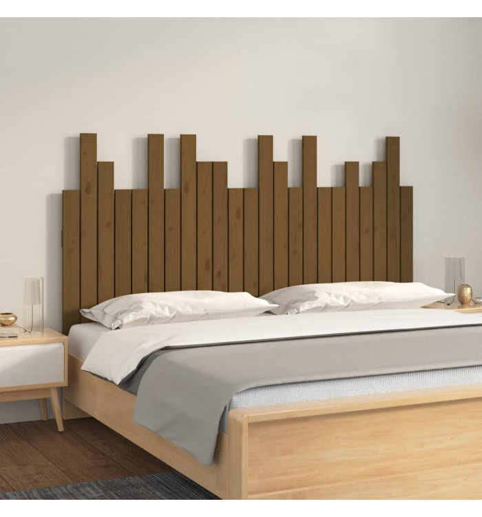 Tête de lit murale Marron miel 146,5x3x80 cm Bois massif de pin | Mobilier & Déco
