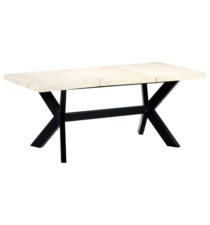 Table à dîner Blanc 180x90x75 cm Bois de manguier massif | Mobilier & Déco
