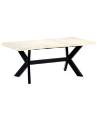 Table à dîner Blanc 180x90x75 cm Bois de manguier massif | Mobilier & Déco