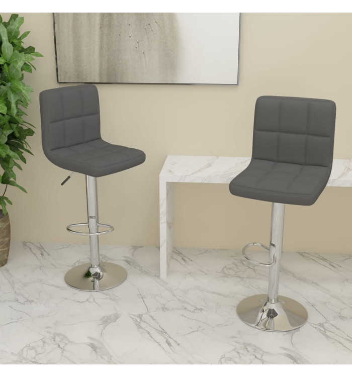 Tabourets de bar lot de 2 gris foncé tissu | Mobilier & Déco