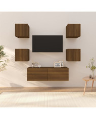 Ensemble de meubles TV muraux Chêne marron Bois d'ingénierie | Mobilier & Déco