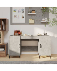 Bureau Gris béton 140x50x75 cm Bois d'ingénierie | Mobilier & Déco