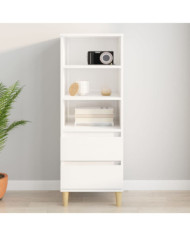 Buffet haut Blanc brillant 40x36x110 cm Bois d'ingénierie | Mobilier & Déco