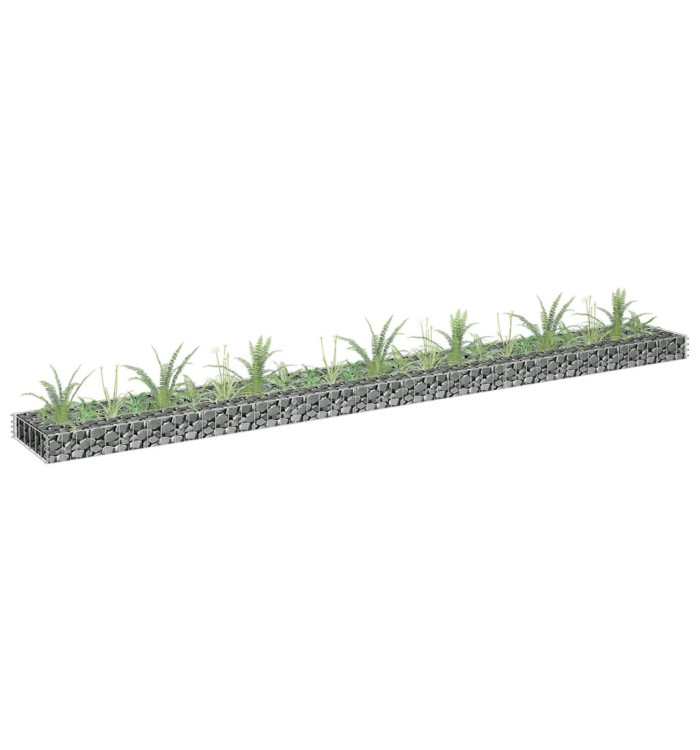 Lit surélevé à gabion Acier galvanisé 270x30x10 cm | Mobilier & Déco