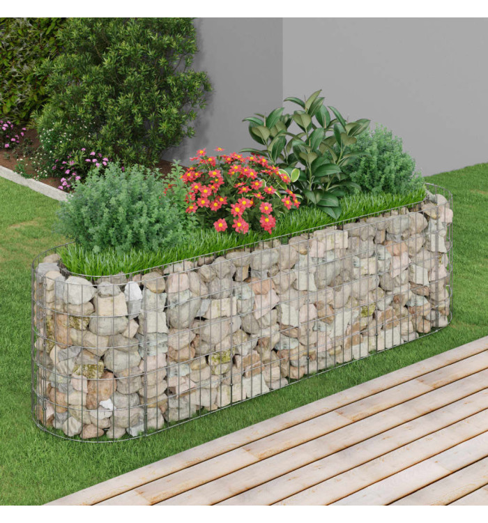 Lit surélevé à gabion Fer galvanisé 190x50x50 cm | Mobilier & Déco