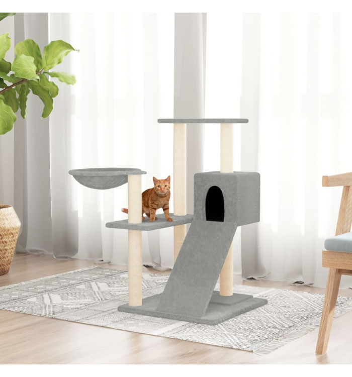 Arbre à chat avec griffoirs en sisal Gris clair 82 cm | Mobilier & Déco