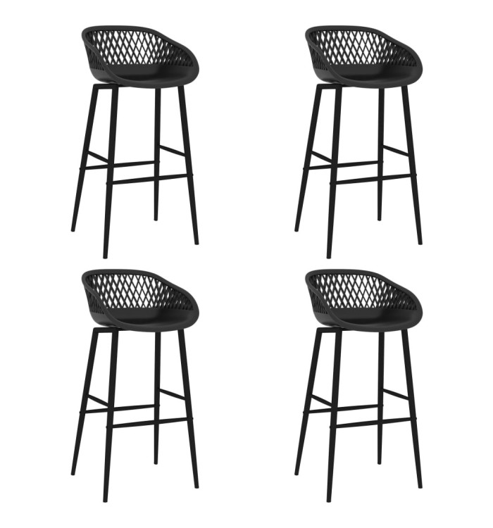 Chaises de bar lot de 4 noir | Mobilier & Déco