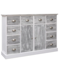 Buffet avec 10 tiroirs Gris 113x30x79 cm Bois | Mobilier & Déco