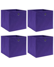 Boîtes de rangement 4 pcs Violet 32x32x32 cm Tissu | Mobilier & Déco