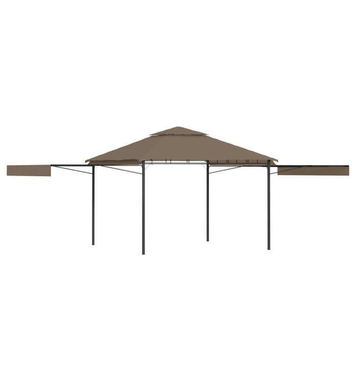 Belvédère et double toits étentus 3x3x2,75 m Taupe 180g/m² | Mobilier & Déco