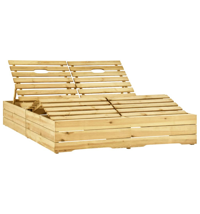 Chaise longue double Bois de pin imprégné de vert | Mobilier & Déco