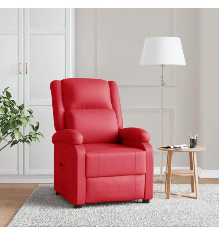 Fauteuil inclinable Rouge Similicuir | Mobilier & Déco