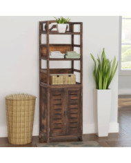 Vitrine Marron foncé 46x24x140 cm Bois massif de Paulownia | Mobilier & Déco